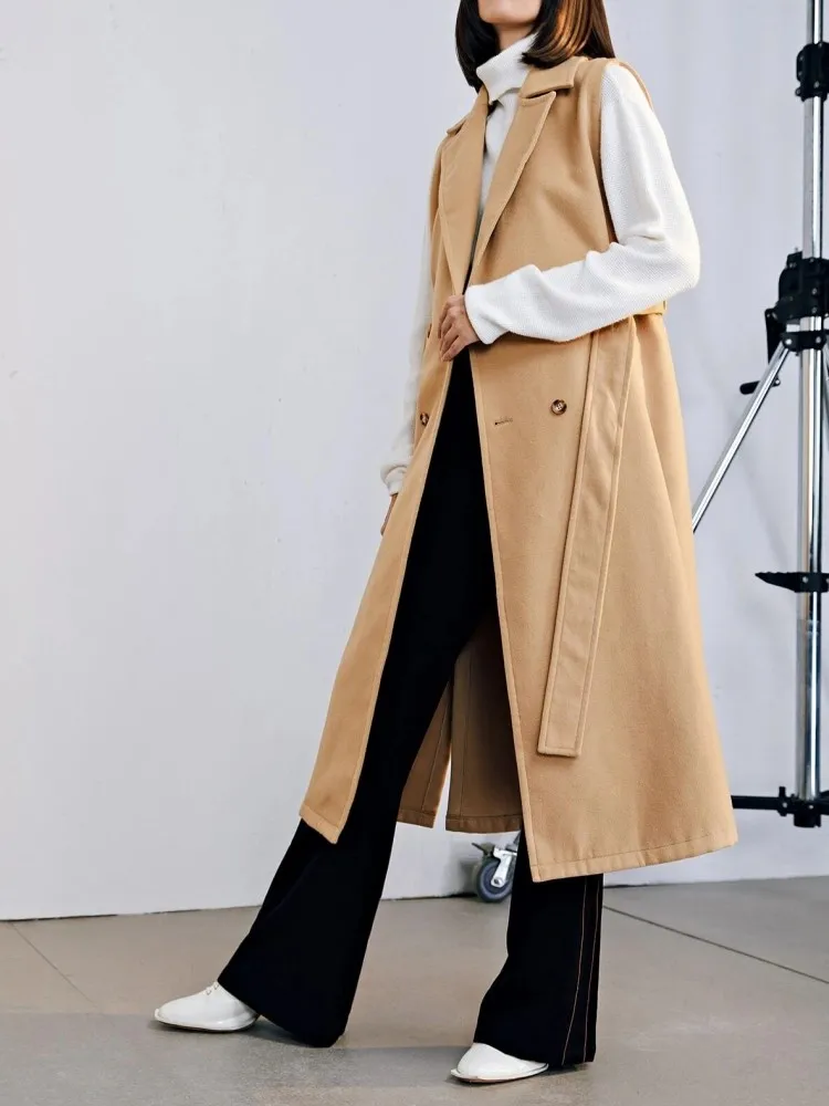 Ранняя зима имитация кашемира женский жилет 2021 новый элегантный двубортный