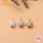 TrustDavis Настоящее серебро 925 пробы модная Ослепительная звезда CZ Очаровательная подвеска ручной работы DIY аксессуары Изящные ювелирные изделия оптовая продажа HY144