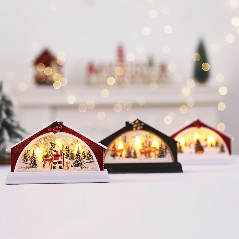 

Christmas Decoration,15.5cm LED Luminous Interior View Small House,home Bedroom Desktop Ornaments,childrens Toys,Christmas Gifts