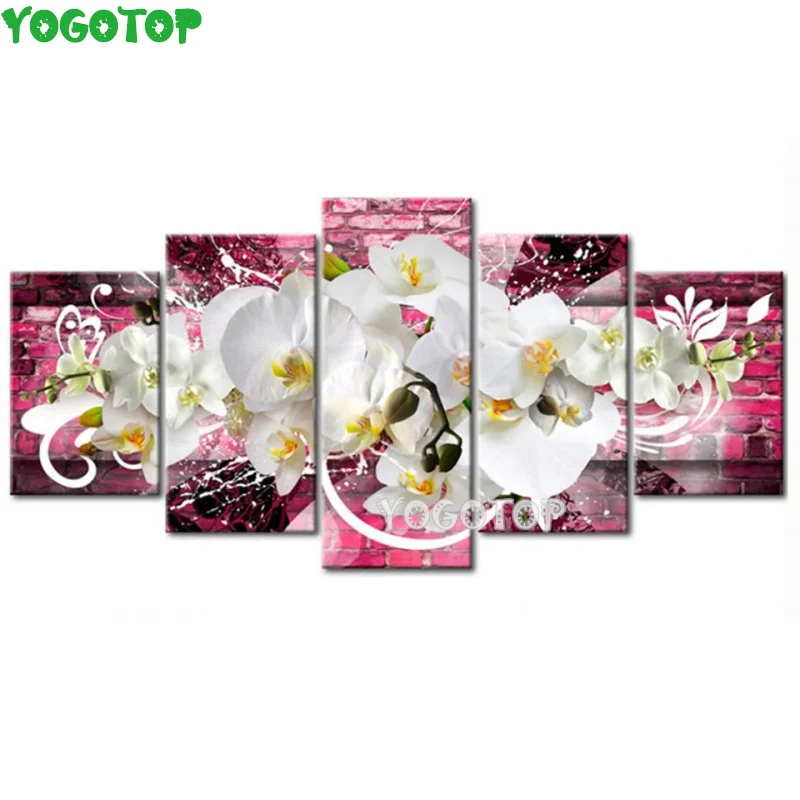 5d алмазная живопись сделай сам полноразмерная круглая Красивая вышивка орхидеи