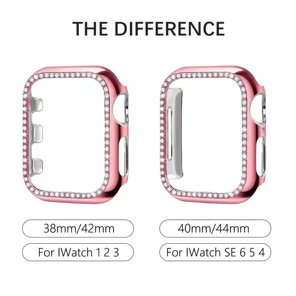 Diamond Bumper Protective Case for Apple Watch Cover Series 6 54321 SE 38MM 42MM For Iwatch 40mm 44mm Smart Bracelet Accessories