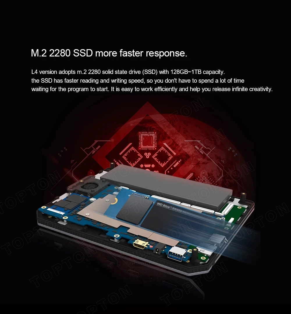 Мини-ноутбук Topton 7 дюймов 12 Гб DDR4 2 0 МП |