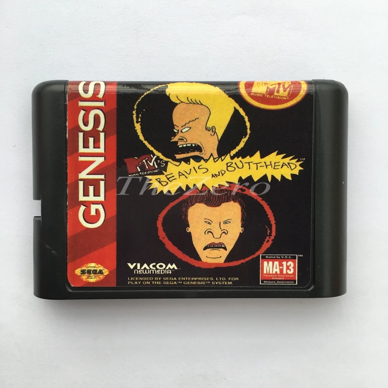 БИВИС и баттхед ЕС/японский оболочка для 16 бит карточная игра Genesis Системы Sega игры