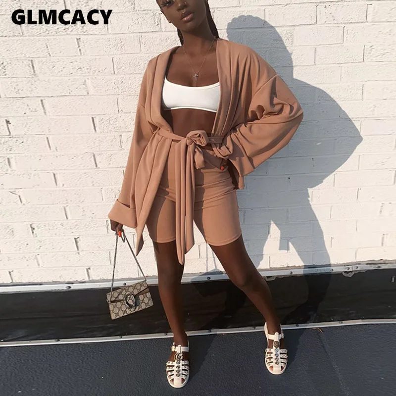 Женский Повседневный комплект с длинным рукавом и отложным воротником уличная