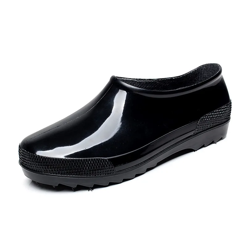 

Slip On Water Shoes Men Pvc Waterproof Rain Boots Black Rainboots for Rain Days Waterproof Ankle Shoes