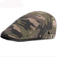 ht3011 beret cap men spring summer camouflage army cap cotton adjustable beret hat vintage newsboy ivy flat cap men women berets
