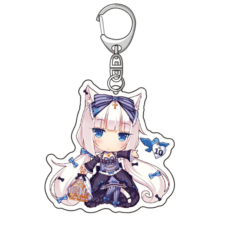 

Anime Cartoon Key Chain Nekopara Figure Game Player Chocolat Vanilla Kawaii Acrylic Keyring Women Man Bag Car Trinket Romantic