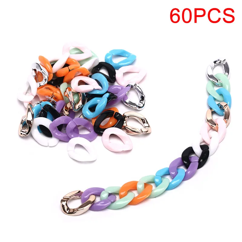 

60 шт./компл. интересные акриловые звенья цепи DIY Шарм аксессуары для изготовления ювелирных изделий 15*20 мм съемные
