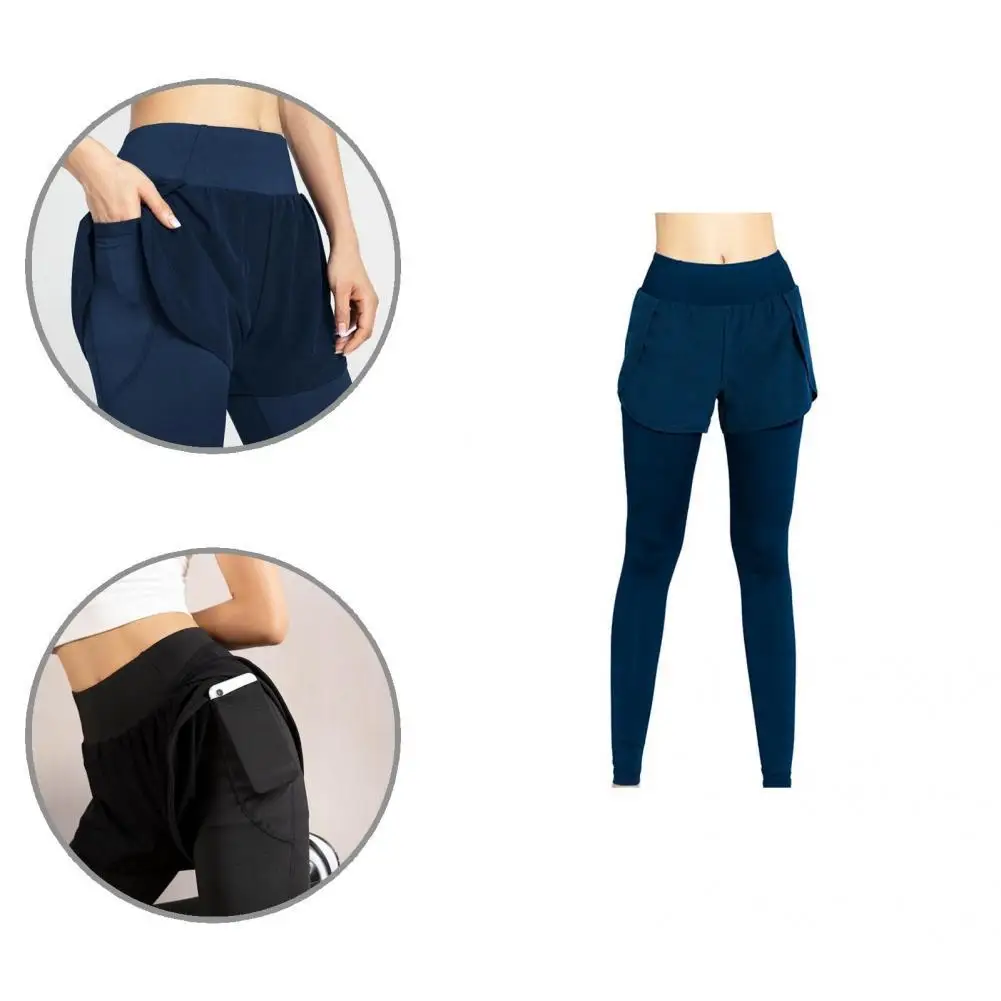

Universal Fake Two Pieces Butt Lifting Fitness Leggings Exercise Costume Workout Leggings Odor Resistant for Female