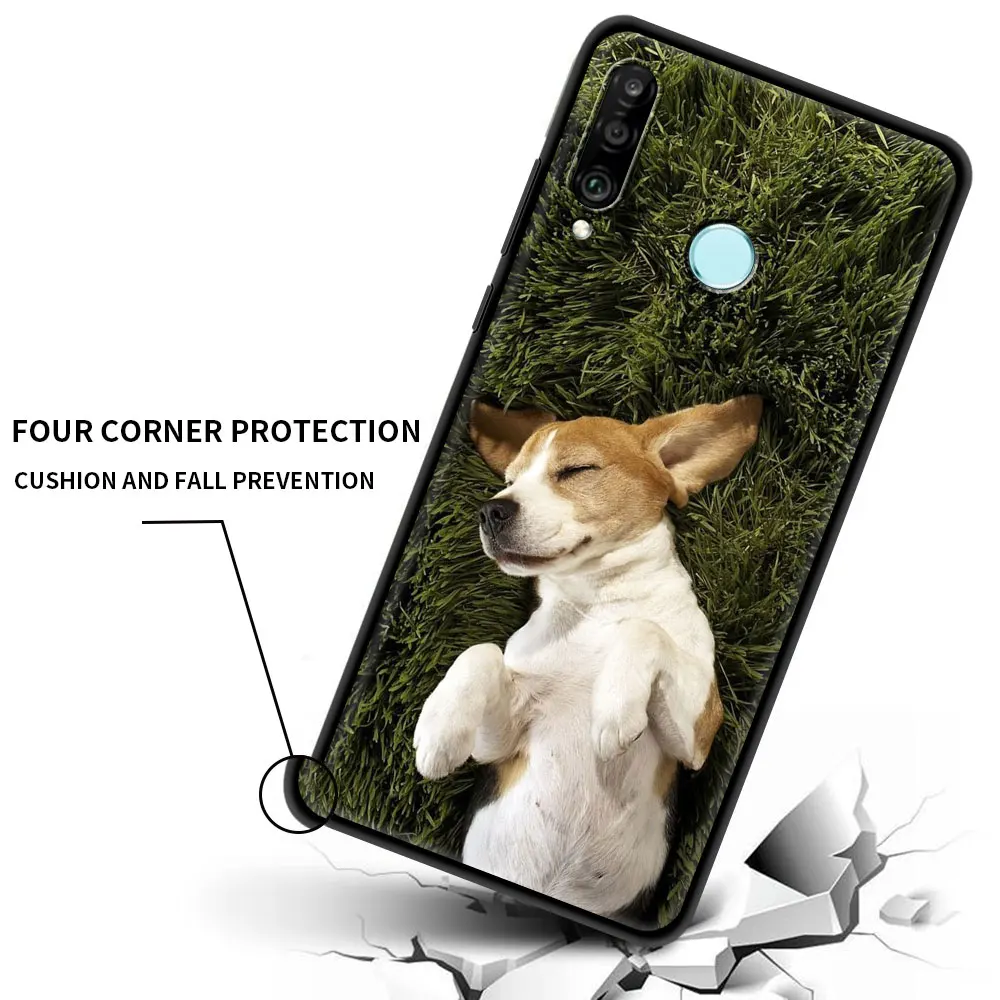 Mobile Protective Case For Huawei P30Lite P Smart Z P40 P20Pro Y6 Honor 9S 20 Black Phone Soft Cover Beagle Dog Animal | Мобильные