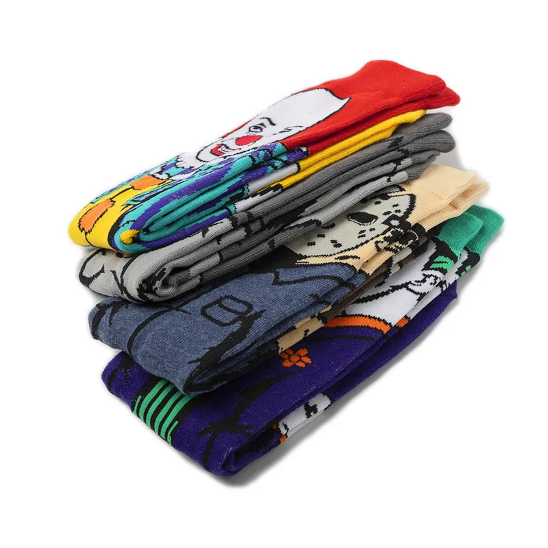 4 шт персональные мужские чулки мультяшный скейтборд хлопок клоун Бэтмен носки