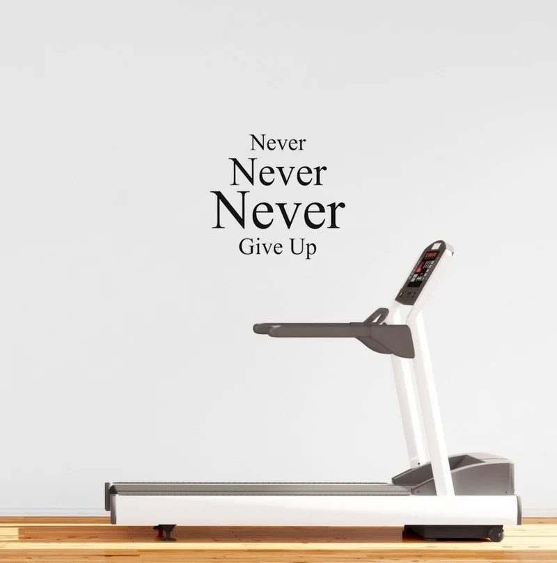 Никогда не сдавайся съемная настенная наклейка Виниловая цитата искусство Декор