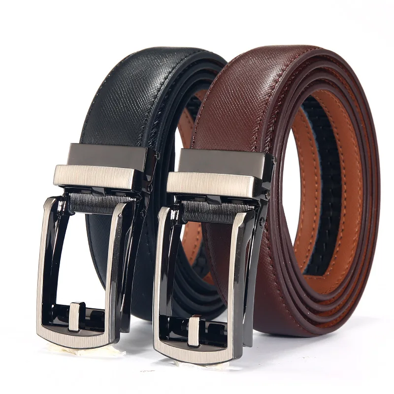 

Men Cowhide Genuine Leather Belt Men Business Waistband for Men Alloy Automatic Buckle Belt High Quality Belt Luxury Belts