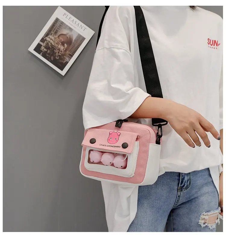 2020 Холст хит сезона прозрачные Покер Мини сумка Мобильный телефон портмоне пара