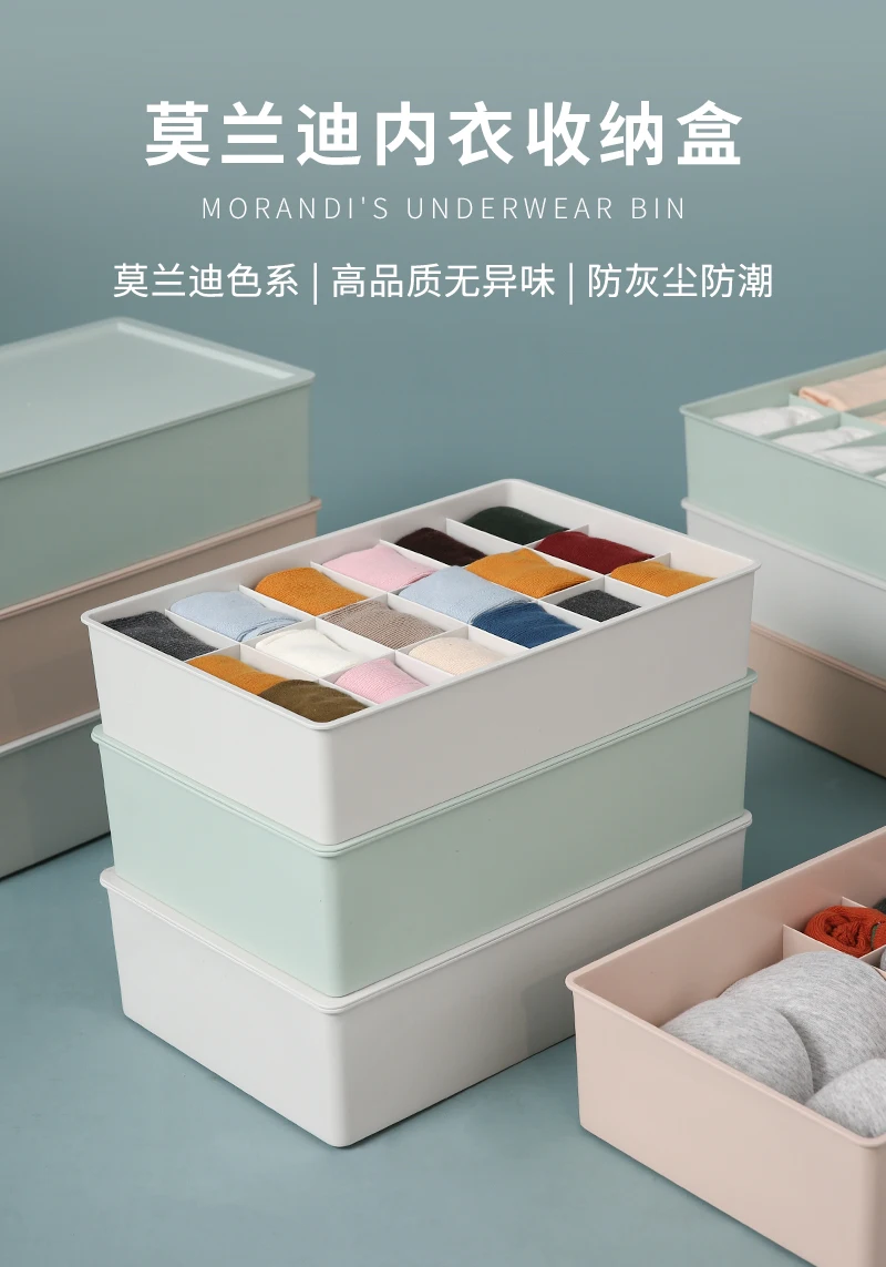 

Modern Plastic Rectangular Fashion Underwear Organizer Medium Cute Acrilic Storage Box Caja Organizadora Home Decore EC50SN