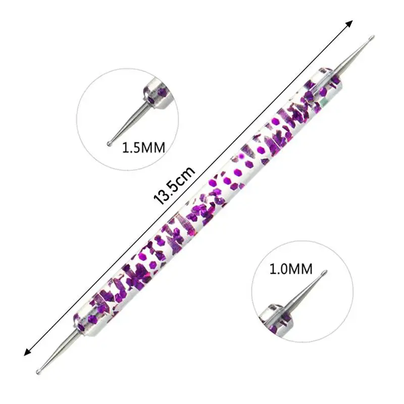 

5PCS Nail Dotting Pen Double Ended Acrylic Sequins Rod Nail Dotting Tool Nail Art Pointing Pen Nagels Spulletjes Nail Art Tools