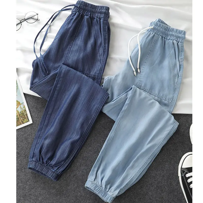 

Джинсы женские, с высокой талией, свободные, облегающие талии, шаровары, красные, трендовые