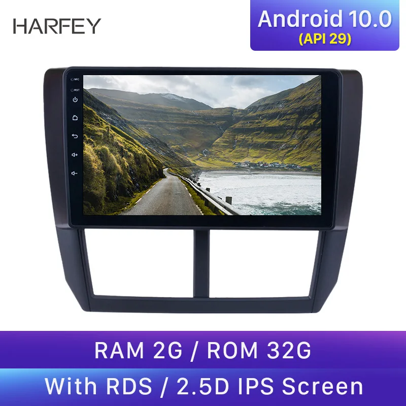 Автомагнитола Harfey 2DIN Android 10 0 9 дюймов для Subaru Forester 2008 2012 GPS мультимедийный плеер