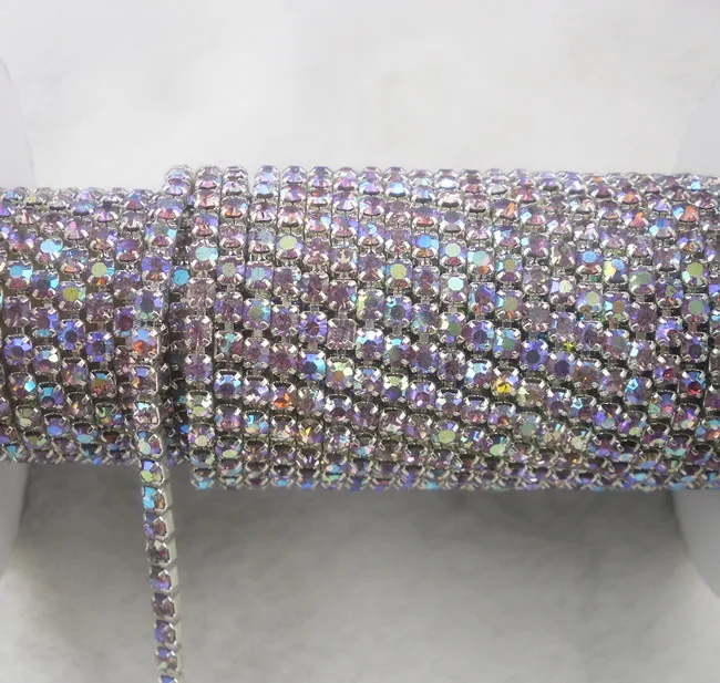 Мода Аппликация светло-фиолетовый AB стекло кристалл горный хрусталь компактный