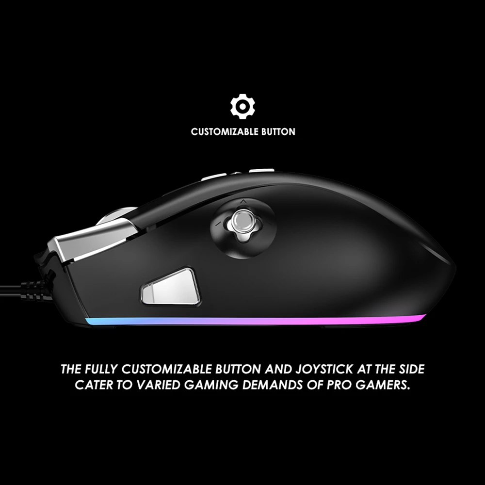 GameSir GM200 игровой Мышь с 6 кнопками и 1 джойстик предустановка MOBA режим FPS RGB