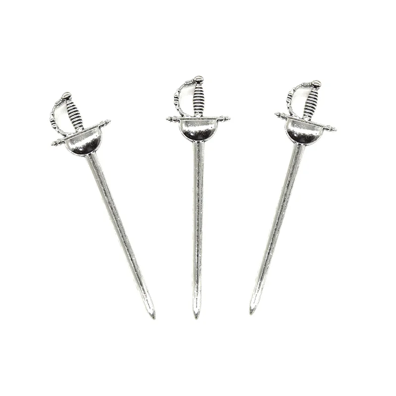 Antique Silver Swords Knife Bookmark Charms Alloy Metal Weapons Pendants For DIY Handmade Necklace Jewelry Accessories Making | Украшения и