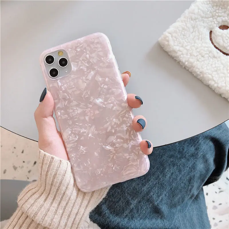 Глянцевый мраморный чехол для iPhone 11 6 6S 8 Plus X XS Max XR блестящий эпоксидный силикон