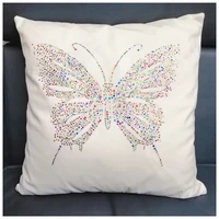 high quality diamond decorative cushion covers butterfly pattern diamond pillowcase soft pillow covers for sofa case diamond 5d
