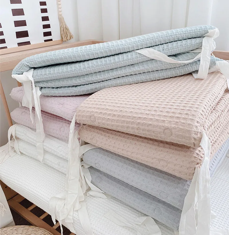 

200CM Baby Bumpers Cotton Thicken One-piece Newborns Crib Protector Cushion Cot Washable Anti-collision Pillows Baby Room Decor