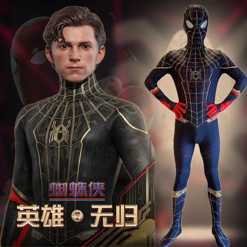 Костюм для косплея Marvel Человек-паук 3 костюм из черного золота детей и взрослых