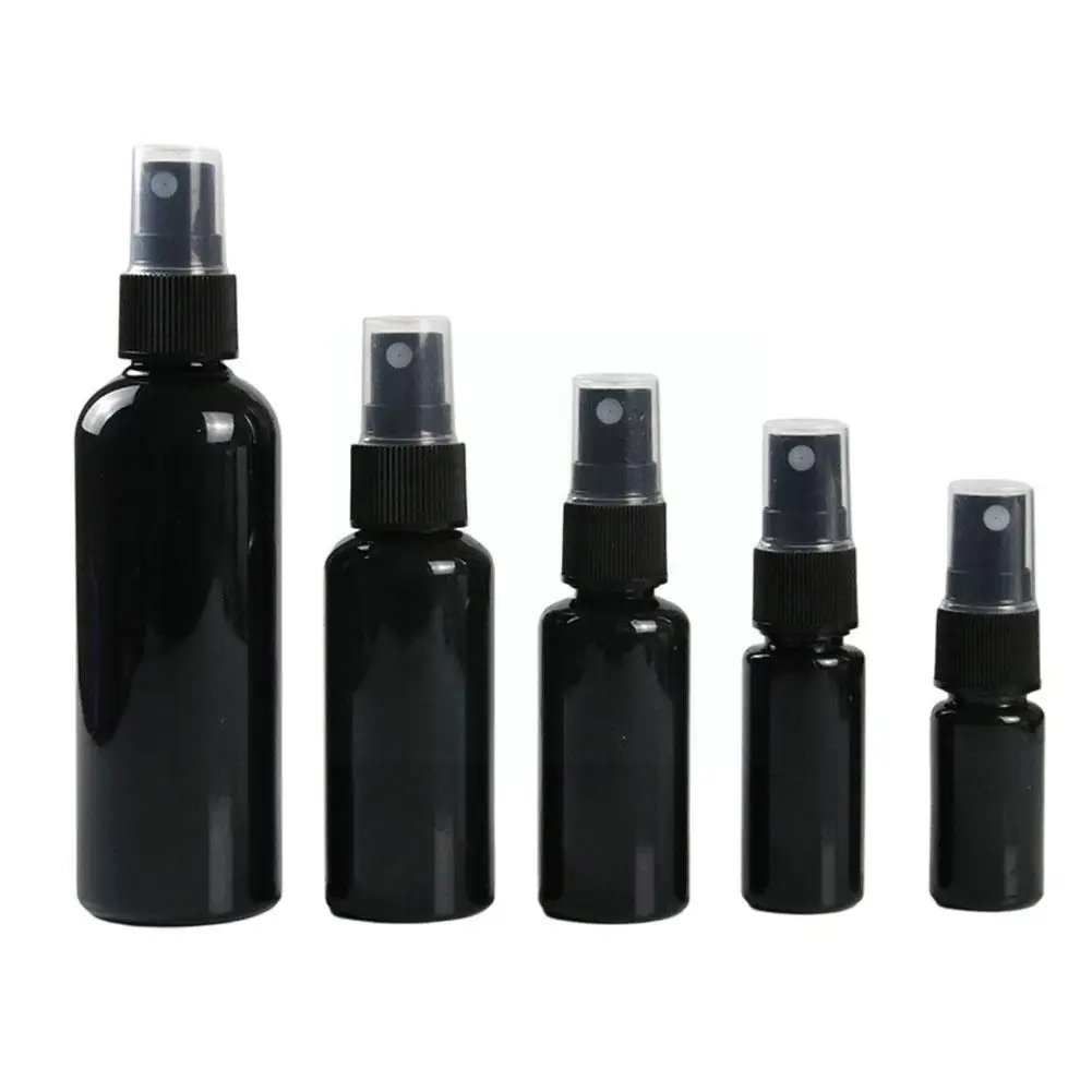 10ml 20ml 30ml 50ml 100ml preto garrafas de spray de plástico vazio perfume loção recipientes cosméticos pulverizador masculino b5h3