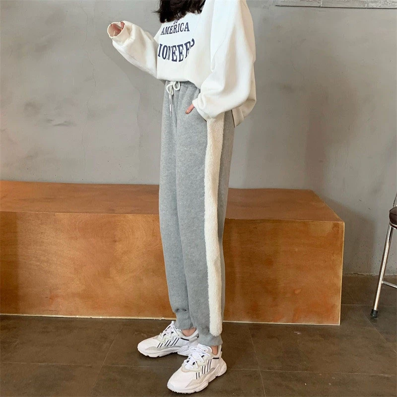 

Women Pants Winter Casual New High Waist Trousers Korean Harlan Feet Sweat Pants 2020 New Fashion loose Large size Warm Pants