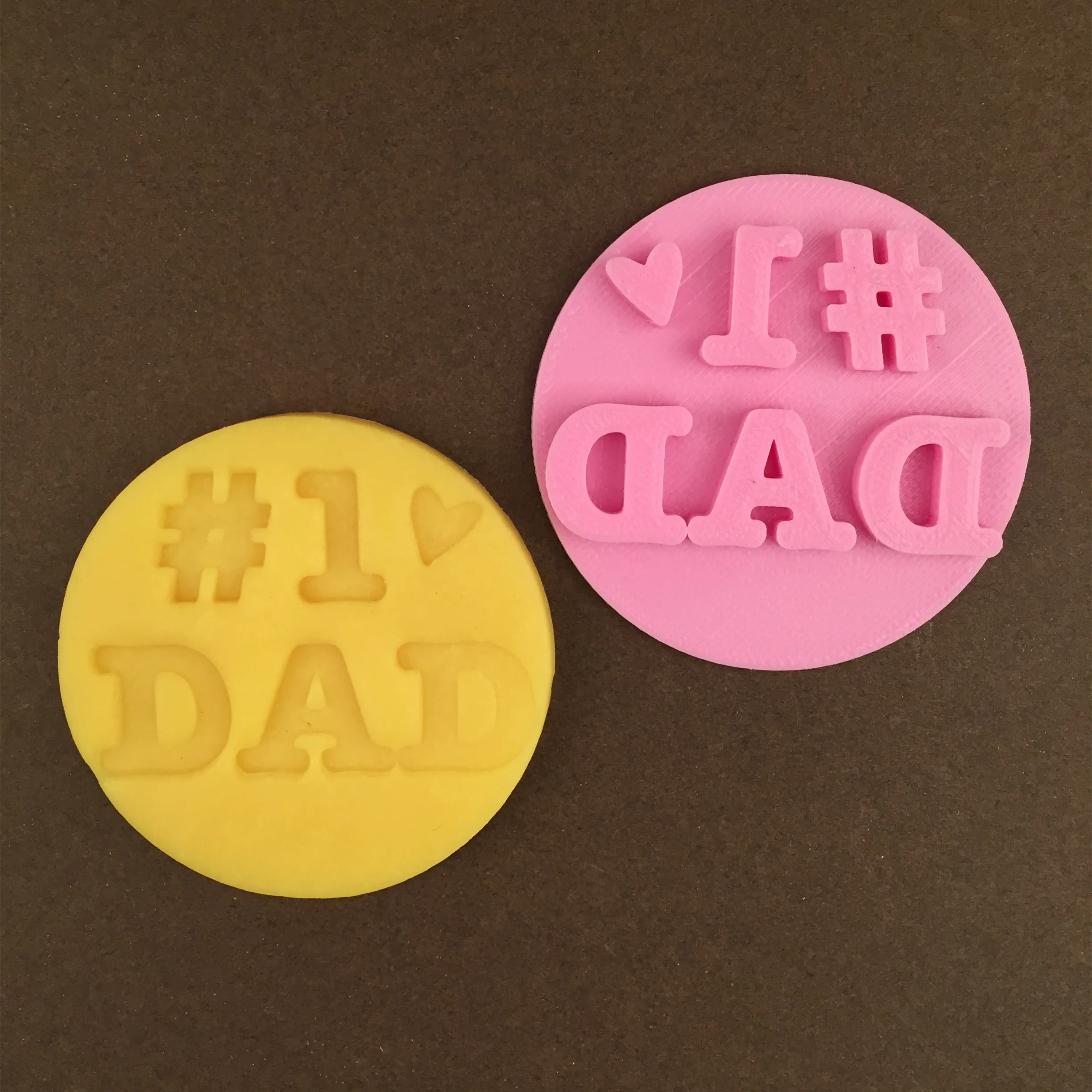 

Happy Father's Day #1 DAD PLA Plastic Embosser Stamp Cookie Cutter Cake Mold Cake Tools Deluxe Stamp 3D Mold custom