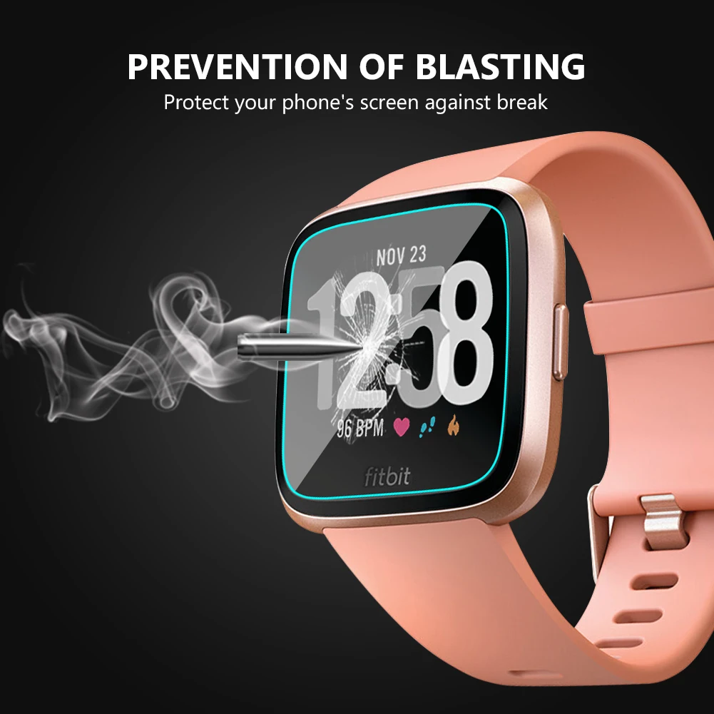 

2.5D Tempered Glass Protector Film for Fitbit Versa 9H Smart Watch Screen Hard Protectors Premium Screen Guard for Fitbit Versa