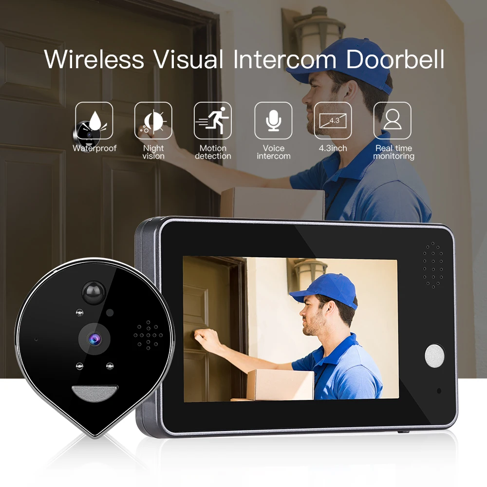 4 3 &quotЖК дисплей Экран Wi Fi Видеозвонок 720P HD телефон Камера 2 полосная аудио