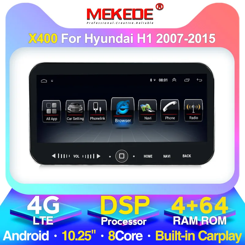 Головное устройство MEKEDE 64 ГБ для Hyundai H1 STAREX 2007 2016 GPS навигация 8 ядерное стерео