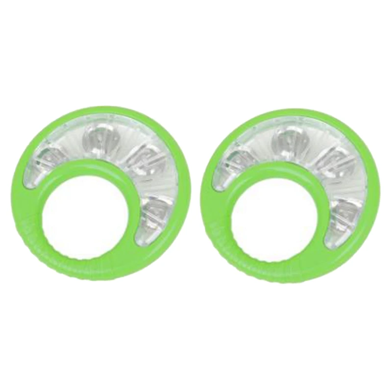 

2X Green Musical Percussion Tambourine Double Orff Hub Tambourine Comfortable Teaching Toy Suitable for Children Adults