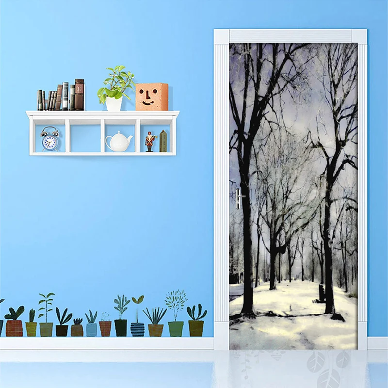 3D наклейка на дверь сделай сам европейские современные обои с ветром и черным