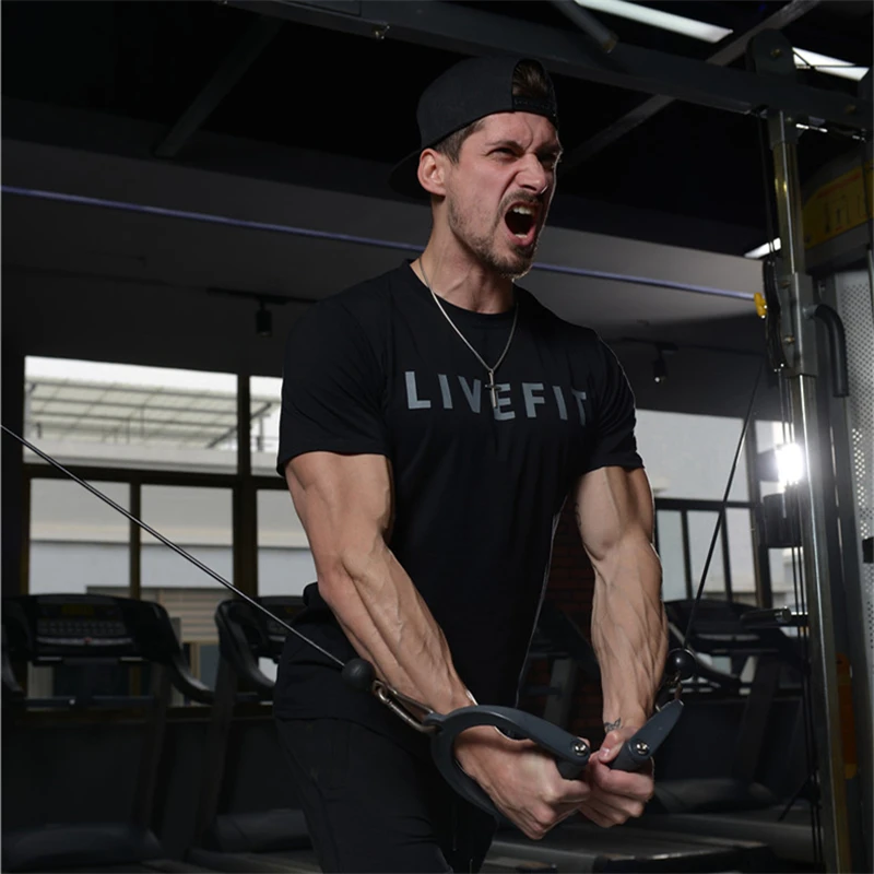 Футболка мужская хлопковая с коротким рукавом приталенная тенниска принтом