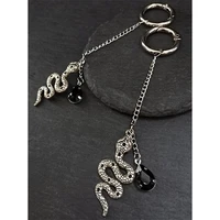 snake hoop sexy earrings hoop hangers silver color gothic aesthetic