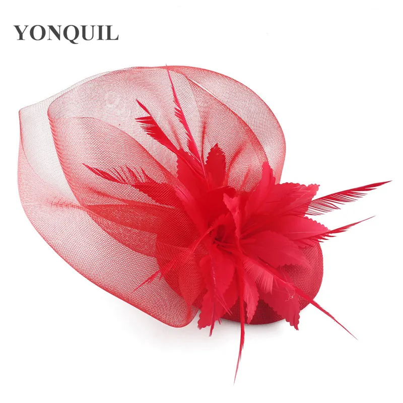 Красная модная Вуалетка для волос головной убор элегантное шоу гонки необычные