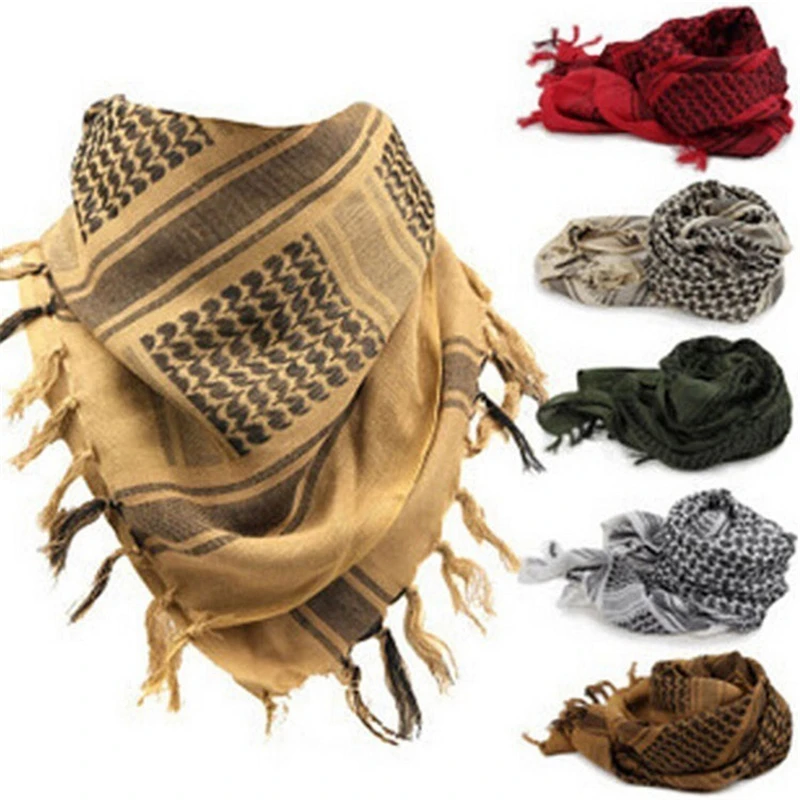 Военный Тактический унисекс Keffiyeh шема шарф для лица из чистого хлопка сетки