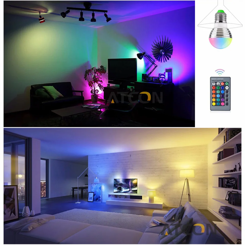 СВЕТОДИОДНЫЙ цветной RGB светильник E27/E26/E14/B22/GU10/MR16 светодиодный точечный ИК пульт