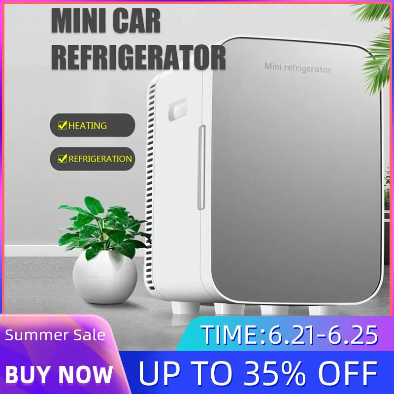 

15L Car Home Auto Refrigerator Dual Core Freeze Heating Food Fruit Storage Fridge Cooler for Home Travel Camping DC12-24V/AC220V