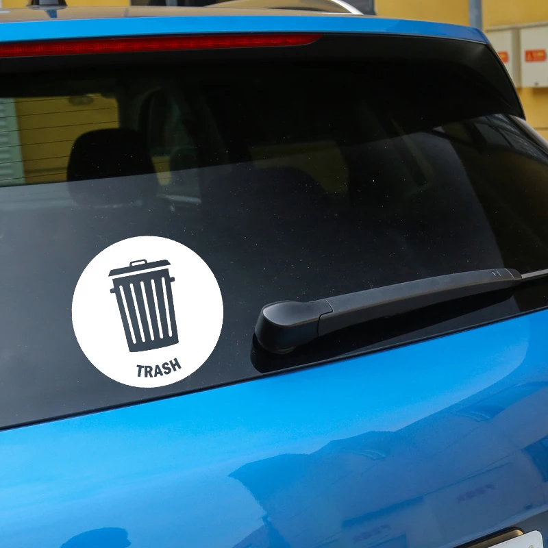 

Car Sticker Garbage Sign Creative Scratch Cover Car Sticker Glass Waterproof PVC Car Sticker 15.5cm*15.5cm