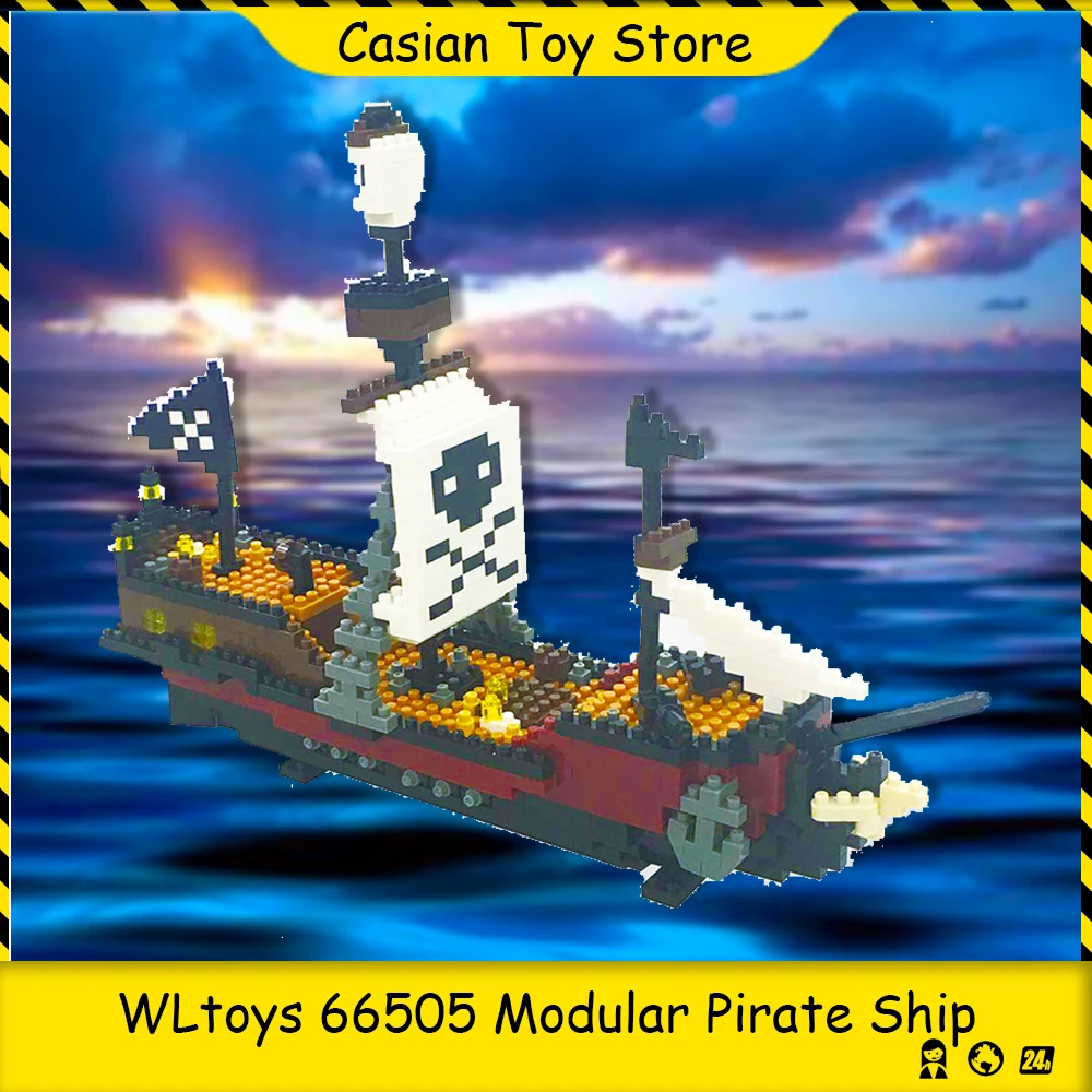 

WLtoys 66505 Modular Pirate Ship 3D Assembling Model Miniature Particle High difficulty Building Brick Children Toys for Boys