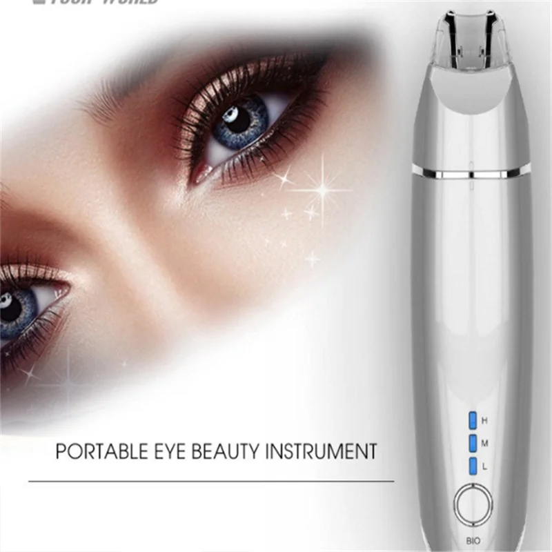 安い Bb目emsクリップ目マッサージフェイシャル振動しわ削除薄型フェイスマジックスティックアンチバッグポーチ & しわ目スキンケアツール