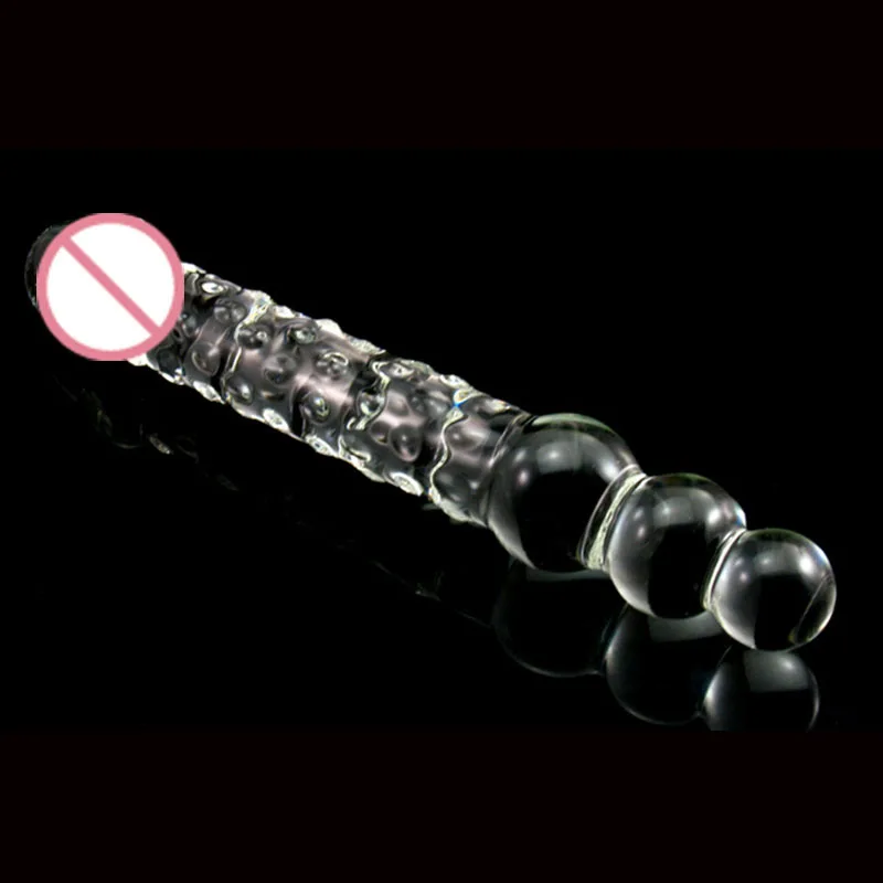 Очень длинный прозрачный стеклянный анальный фаллоимитатор Массажная пробка