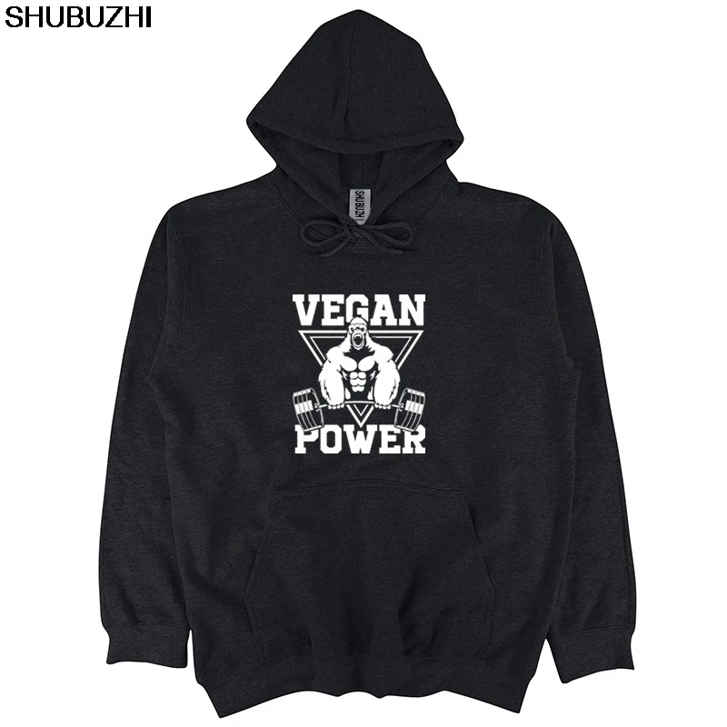 

Vegan Power Workout Muscle Gorilla Popular Tagless hoodie cotton sweatshirt men brand top hoodies new winter tops sbz1009