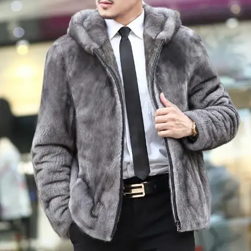 Пушистые мужские пальто из искусственного меха 2019 зимние меховые куртки для