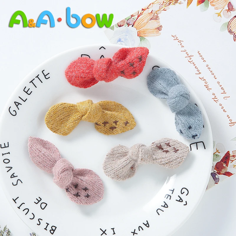 

1pcs Baby Bow handmade Hairpins Solid Cute Hair Bow Hair Clips Cotton Baby Grils Headwear Hair Accessories for kids 5 colors